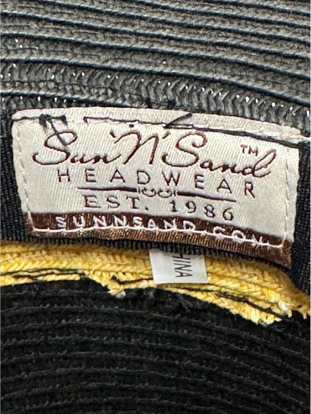 Sun N Sand Straw Fedora Sun Hat Black Yellow Band One Size